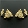 Image 2 : French 18k Yellow Gold Marina B 1.20 ctw FANCY Yellow Trillion Diamond Cuff Link