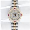 Image 3 : Rolex Ladies 2 Tone Silver Diamond & Ruby Oyster Perpetual Datejust Wristwatch T