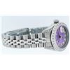 Image 3 : Rolex Ladies Stainless Steel Quickset Purple String Diamond Lugs Datejust Wristw