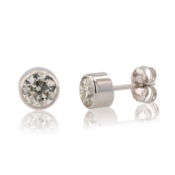 1.06 ctw SI2 Diamond 14K White Gold Earrings