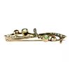 Image 4 : Antique Victorian 9k Gold Old Round Cut Peridot & Seed Pearl Bypass Brooch Pin