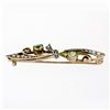 Image 6 : Antique Victorian 9k Gold Old Round Cut Peridot & Seed Pearl Bypass Brooch Pin