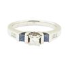 Image 2 : 0.60 ctw Diamond and Sapphire Ring - 14KT White Gold