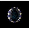 Image 2 : 14KT White Gold 20.82 ctw Topaz, Sapphire and Diamond Ring
