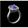 Image 4 : 3.25 ctw Tanzanite and Diamond Ring - 14KT White Gold