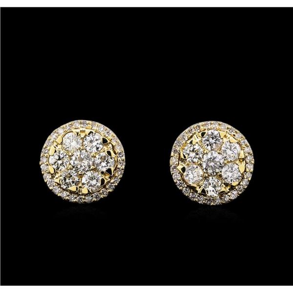 2.18 ctw Diamond Earrings - 14KT Yellow Gold