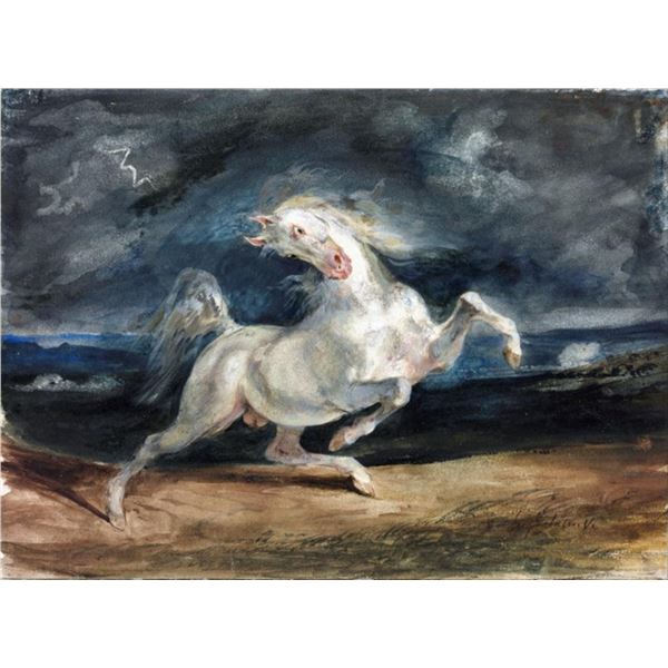 Eugene Delacroix - Horse Frightened by Lightning