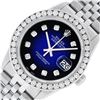 Image 2 : Rolex Mens Stainless Steel Blue Vignette 3 ctw Diamond Datejust Wristwatch
