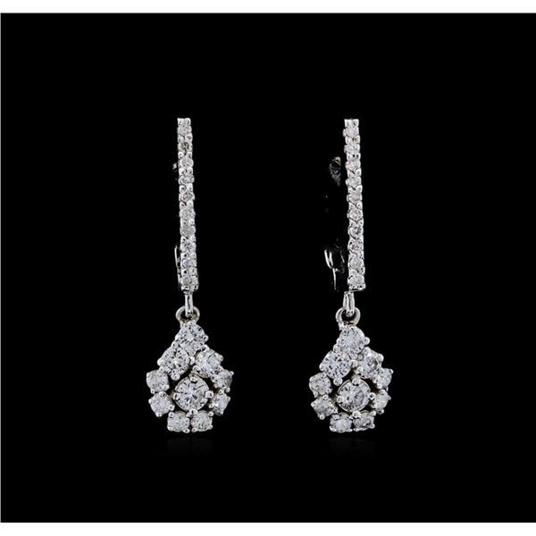 0.85 ctw Diamond Earrings - 14KT White Gold