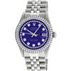 Image 2 : Rolex Mens Stainless Steel Blue String Diamond 36MM Oyster Perpetual Datejust Wr