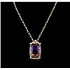 Image 1 : 14KT Yellow Gold 73.39 ctw Ametrine & Diamond Pendant with Chain