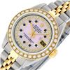 Image 2 : Rolex Ladies 2 Tone MOP Sapphire String Diamond Datejust Wristwatch