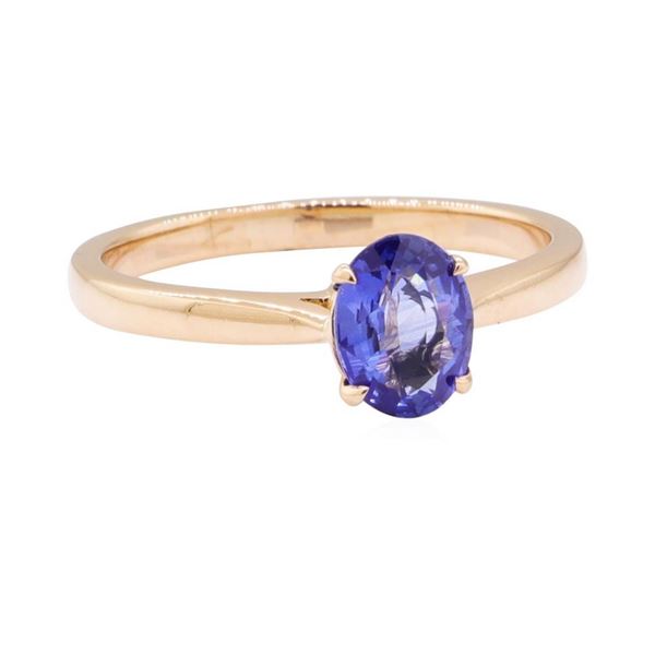 0.98 ctw Blue Sapphire Ring - 18KT Rose Gold