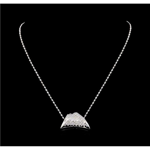 14KT White Gold 2.56 ctw Diamond Pendant With Chain