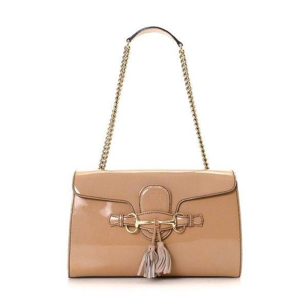 Gucci Beige Leather Horsebit Shoulder Bag