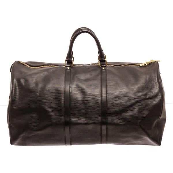 Louis Vuitton Black Keepall 55cm Travel Bag