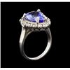 Image 4 : 5.00 ctw Tanzanite and Diamond Ring - 14KT White Gold