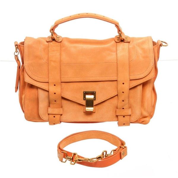 Proenza Orange Leather Suede Shoulder Bag