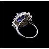 Image 3 : 4.01 ctw Tanzanite and Diamond Ring - 14KT White Gold