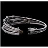 Image 3 : 1.35 ctw Sapphire and Diamond Bracelet - 14KT White Gold