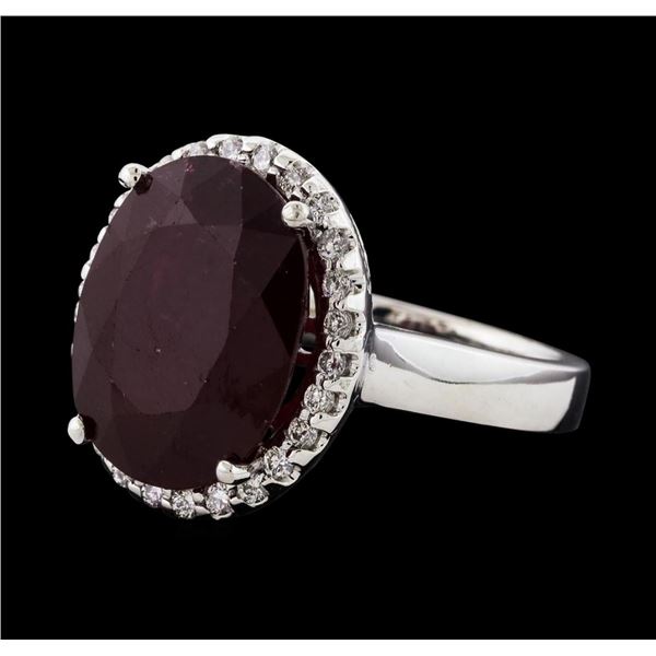 12.04 ctw Ruby and Diamond Ring - 14KT White Gold