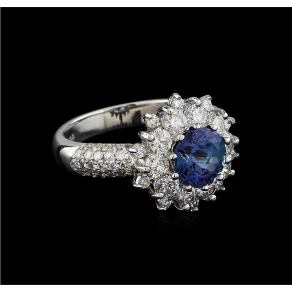 14KT White Gold 1.67 ctw Tanzanite and Diamond Ring