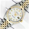 Image 2 : Rolex Mens 2 Tone White Diamond & Sapphire 36 Datejust Oyster Perpetual Wristwat