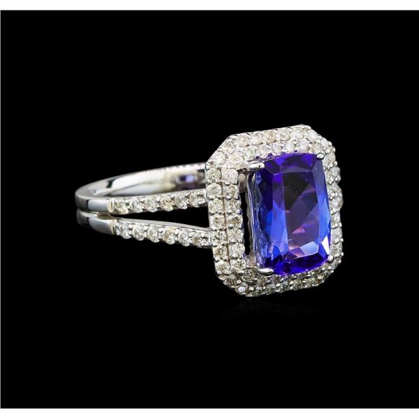 14KT White Gold 1.76 ctw Tanzanite and Diamond Ring