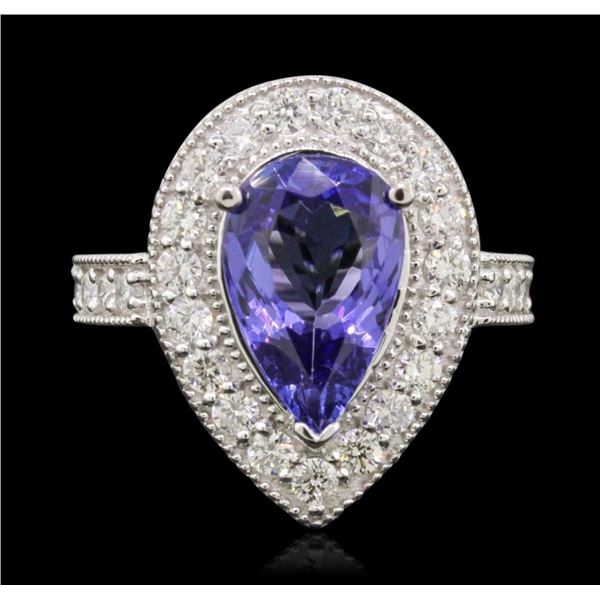 14KT White Gold 2.82 ctw Tanzanite and Diamond Ring