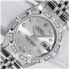Image 1 : Rolex Ladies Stainless Steel Silver Star Pyramid Diamond Datejust Wristwatch