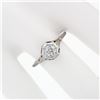 Image 3 : Antique Art Deco 18k White Gold Petite .36 ctw Transitional Diamond Solitaire Ri