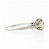 Image 5 : Antique Art Deco 18k White Gold Petite .36 ctw Transitional Diamond Solitaire Ri