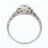 Image 8 : Antique Art Deco 18k White Gold Petite .36 ctw Transitional Diamond Solitaire Ri