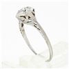 Image 9 : Antique Art Deco 18k White Gold Petite .36 ctw Transitional Diamond Solitaire Ri