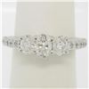 Image 1 : 14k White Gold 1.50 ctw Oval 3 Stone Diamond Promise Engagement Ring w/ Accents
