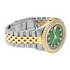 Image 3 : Rolex Mens 2 Tone Green Vignette String VS 3 ctw Channel Set Diamond Datejust Wr