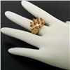 Image 6 : 18K Yellow Gold 0.70 ctw Cabochon Ruby Cluster Checkerboard Cocktail Ring