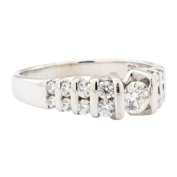 0.89 ctw Diamond Ring - 14KT Yellow Gold with Rhodium Plating