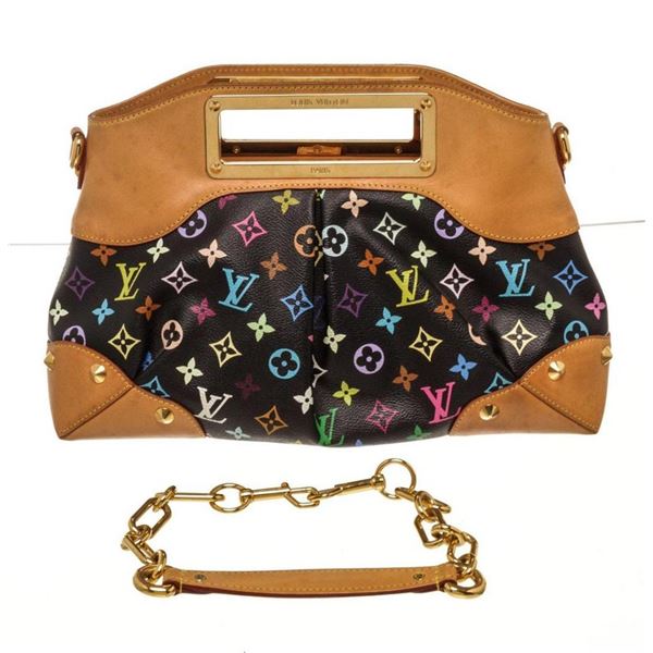 Louis Vuitton Black Multicolor Judy MM Satchels