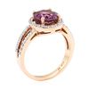 Image 4 : 2.94 ctw Round Mixed Lavender Spinel And Round Brilliant Cut Diamond Ring - 14KT