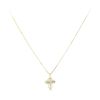 Image 1 : 0.18 ctw Diamond Cross Pendant with Chain - 14KT Yellow and White Gold