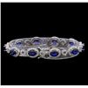 Image 2 : 14KT White Gold 8.85 ctw Sapphire and Diamond Bracelet