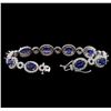Image 3 : 14KT White Gold 8.85 ctw Sapphire and Diamond Bracelet