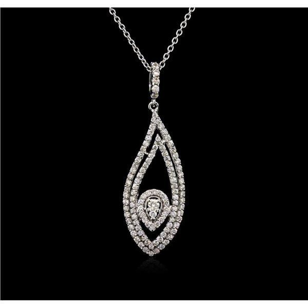 1.33 ctw Diamond Pendant With Chain - 14KT White Gold