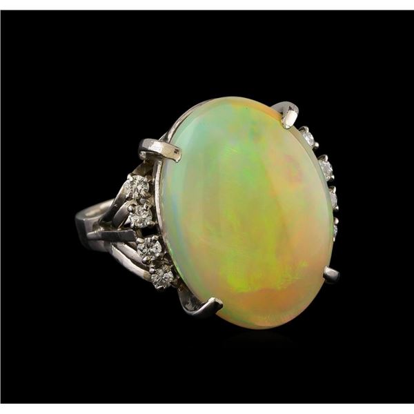 8.26 ctw Opal and Diamond Ring - Platinum