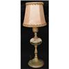 Image 1 : Brass & Glass w/ Silk Shade Table lamp #2009827