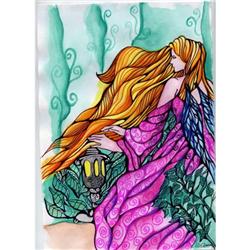 Original ART Fantasy Painting Fairy Watercolor #2021553