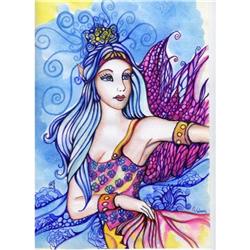 Original Art  Painting Fantasy Fairy Watercolor#2021558