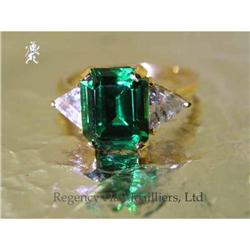 RHJ Simulated Emerald (YAG) & CZ Ring #2021636