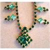 Image 1 : 40's RHINESTONE NECKLACE- Green Stones #2021657